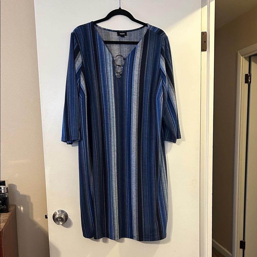 Women's Blue Striped Dress